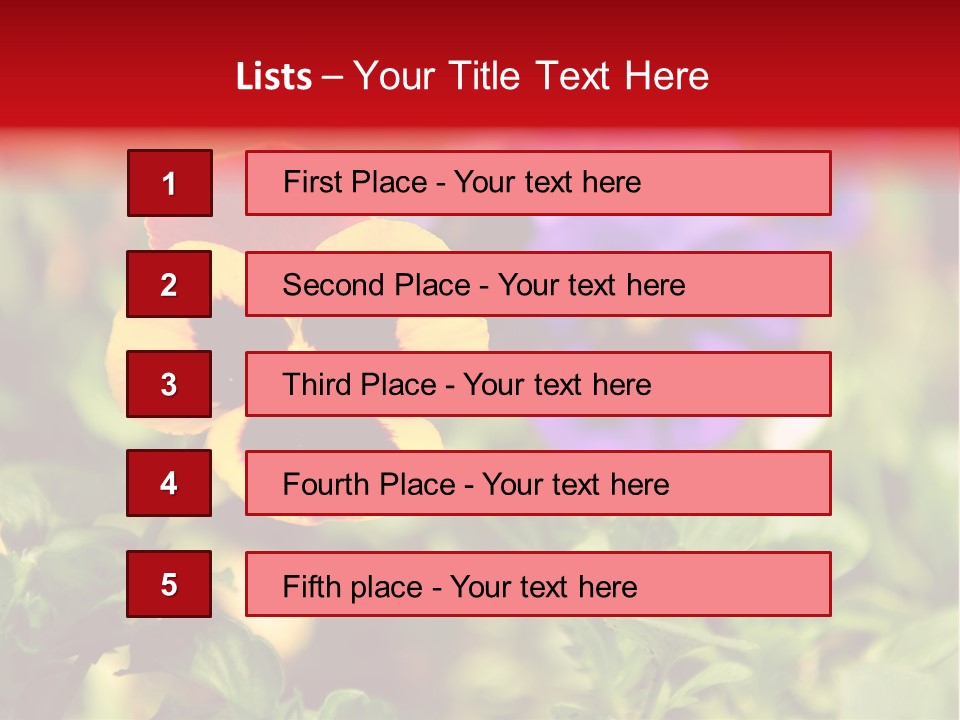 Pansy Colorful Flower PowerPoint Template