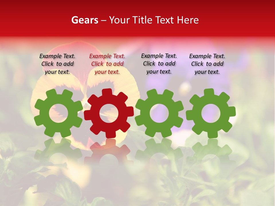 Pansy Colorful Flower PowerPoint Template