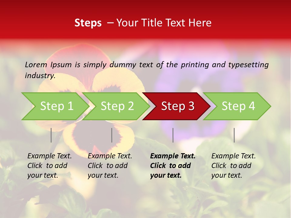 Pansy Colorful Flower PowerPoint Template
