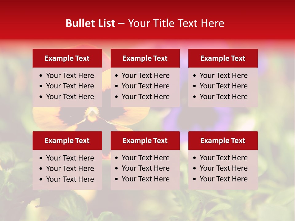 Pansy Colorful Flower PowerPoint Template