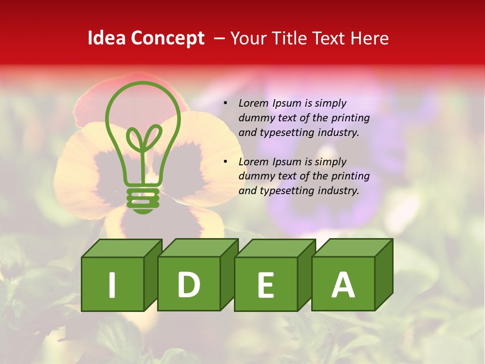 Pansy Colorful Flower PowerPoint Template