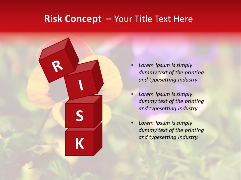 Pansy Colorful Flower PowerPoint Template