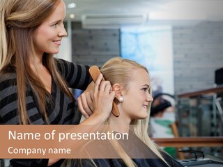 Hairdo Small Women PowerPoint Template