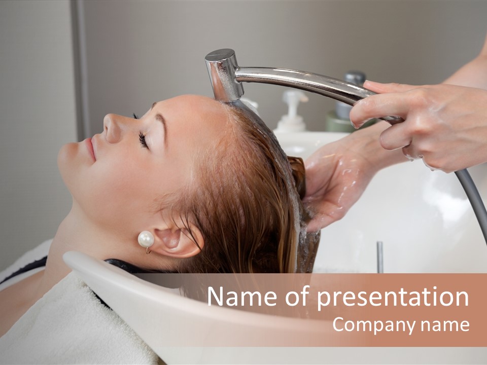 Beauty Hair Faucet PowerPoint Template