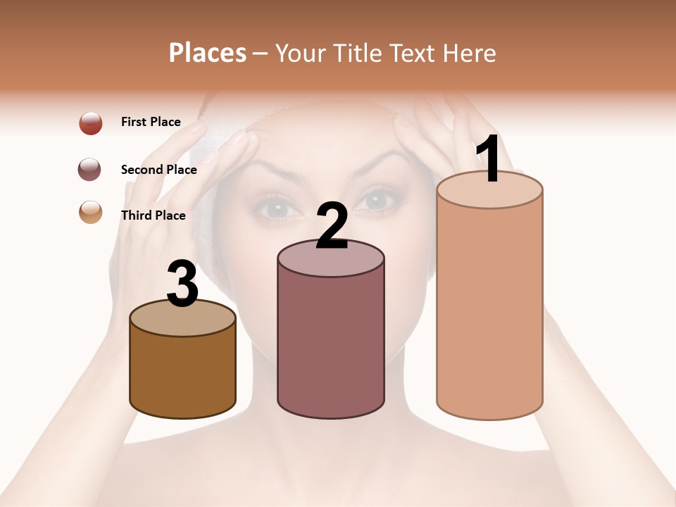 Beauty Brown Hair Female PowerPoint Template