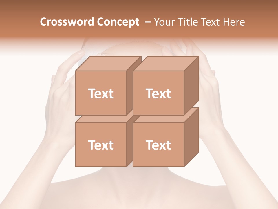 Beauty Brown Hair Female PowerPoint Template