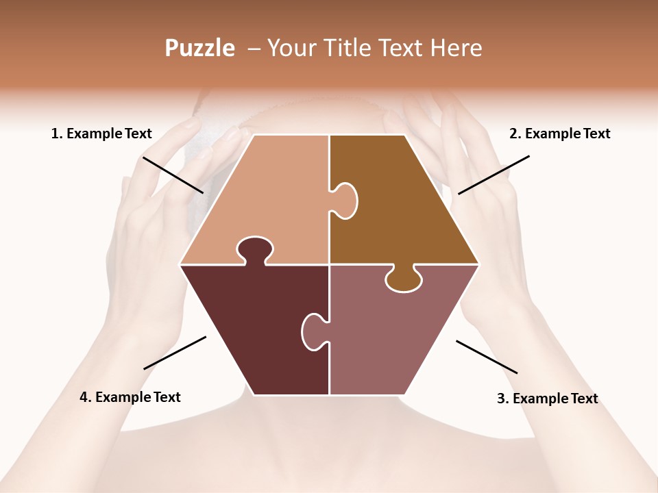 Beauty Brown Hair Female PowerPoint Template