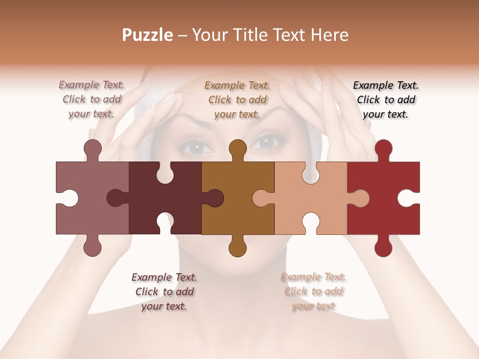 Beauty Brown Hair Female PowerPoint Template