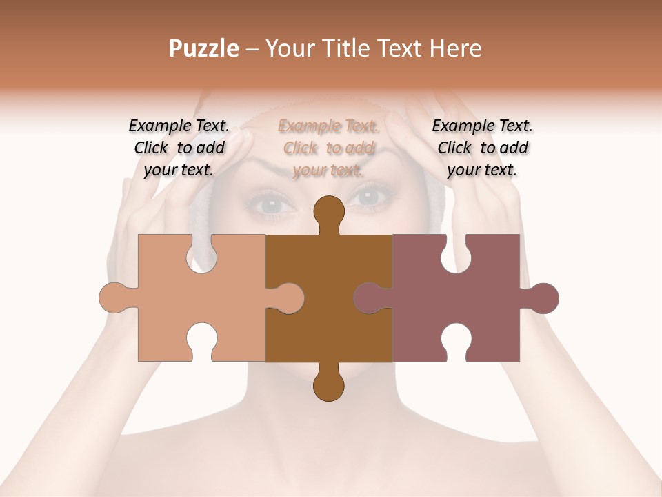 Beauty Brown Hair Female PowerPoint Template