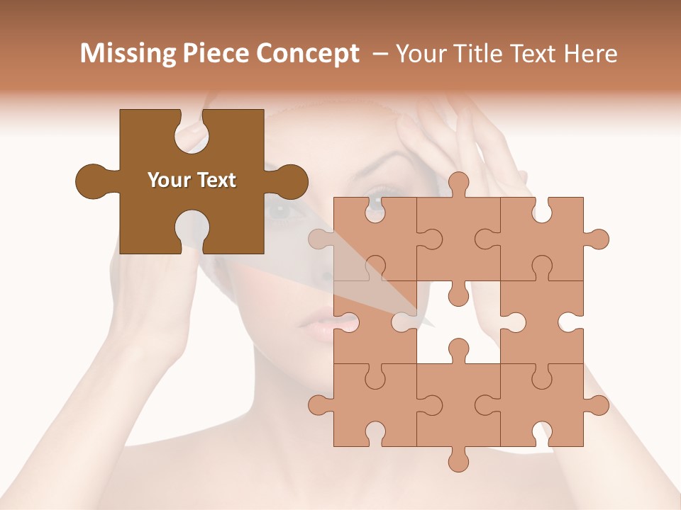 Beauty Brown Hair Female PowerPoint Template