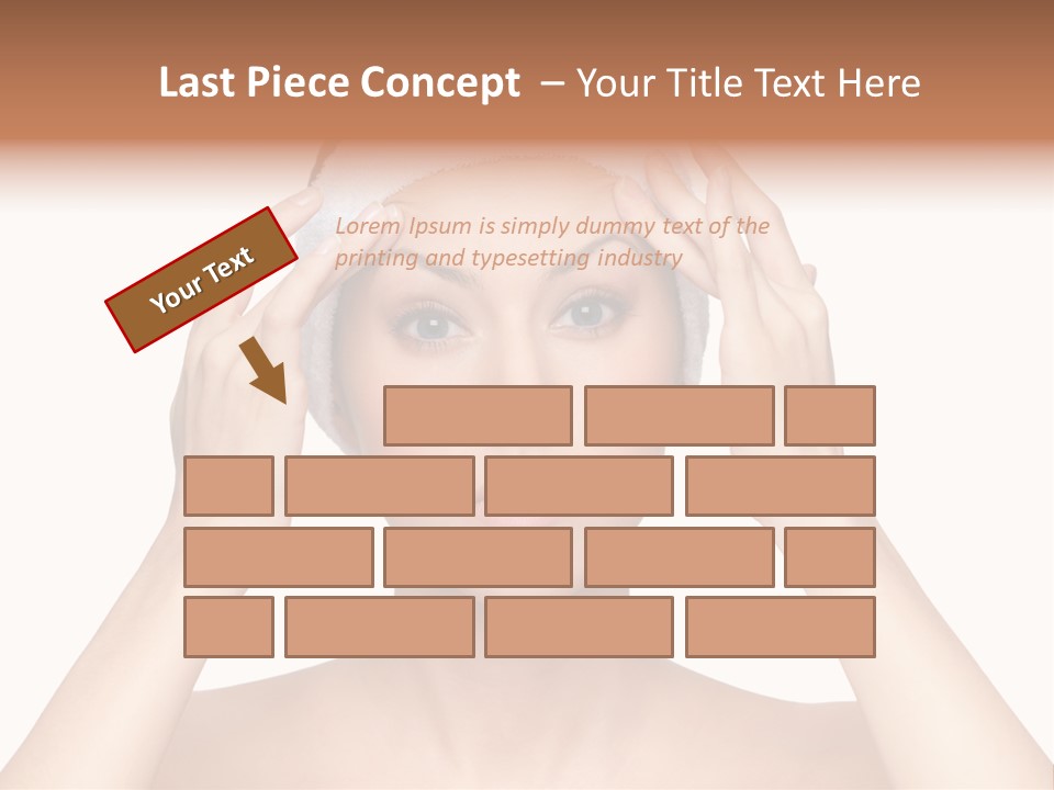 Beauty Brown Hair Female PowerPoint Template