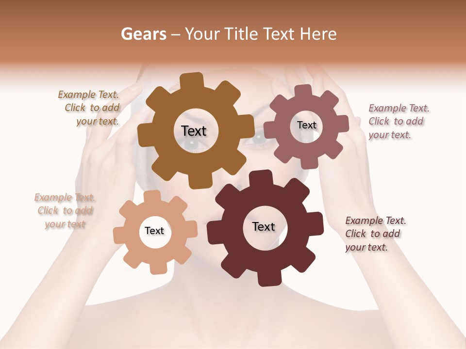 Beauty Brown Hair Female PowerPoint Template