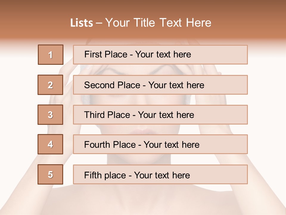 Beauty Brown Hair Female PowerPoint Template