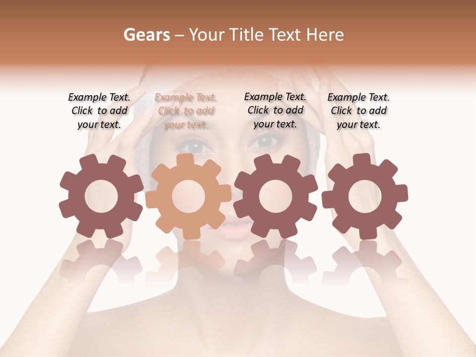 Beauty Brown Hair Female PowerPoint Template