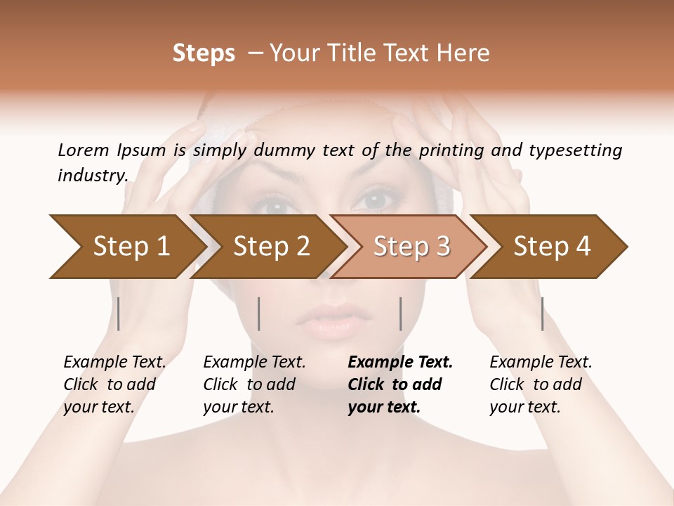 Beauty Brown Hair Female PowerPoint Template