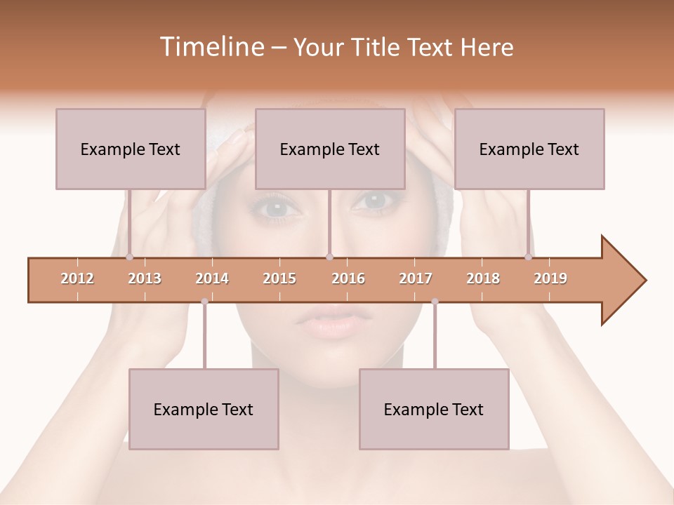 Beauty Brown Hair Female PowerPoint Template