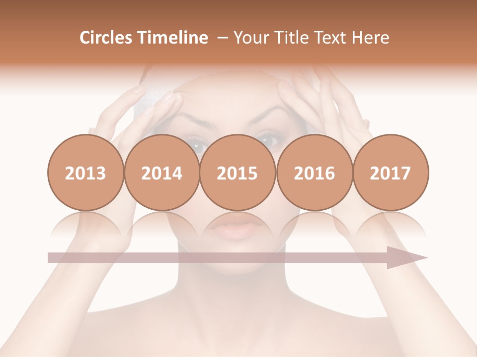 Beauty Brown Hair Female PowerPoint Template