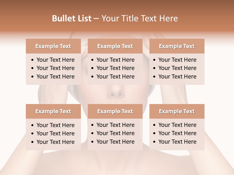 Beauty Brown Hair Female PowerPoint Template