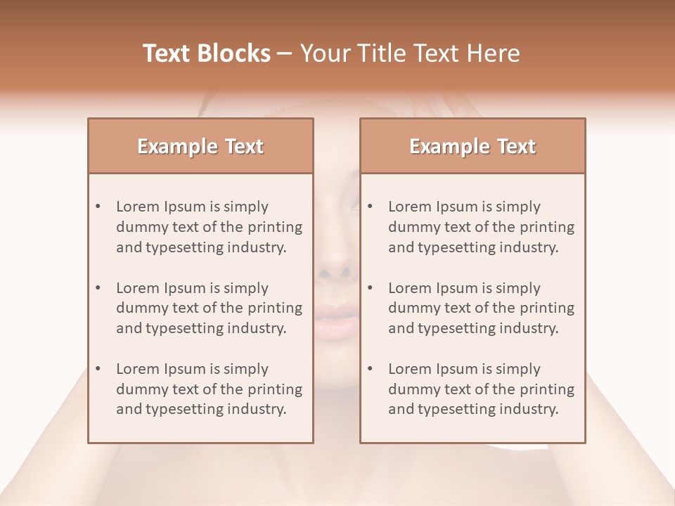 Beauty Brown Hair Female PowerPoint Template