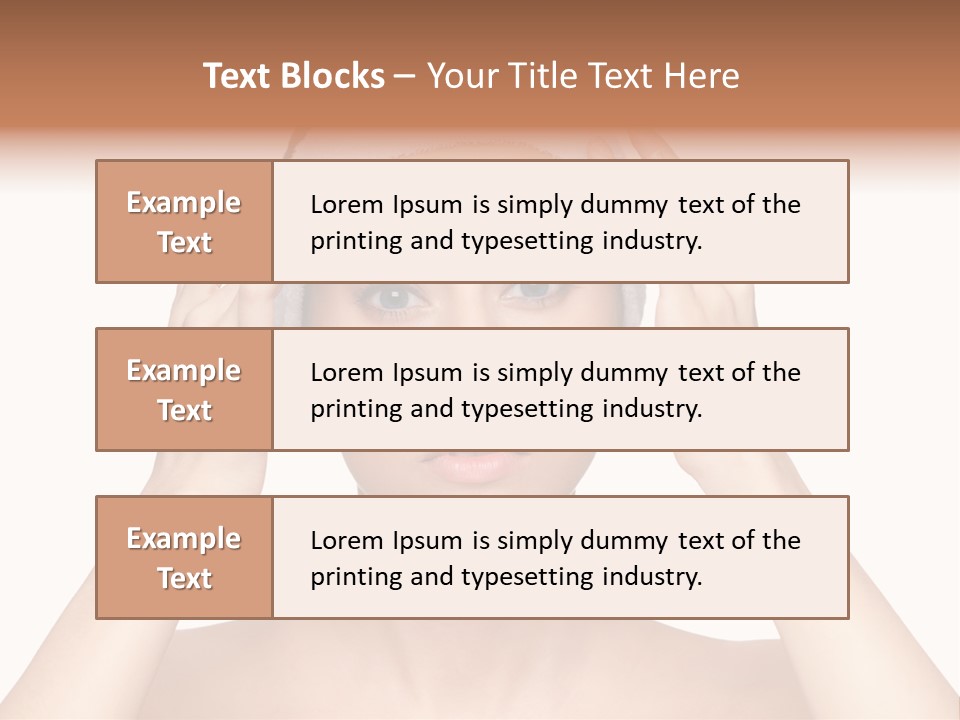 Beauty Brown Hair Female PowerPoint Template