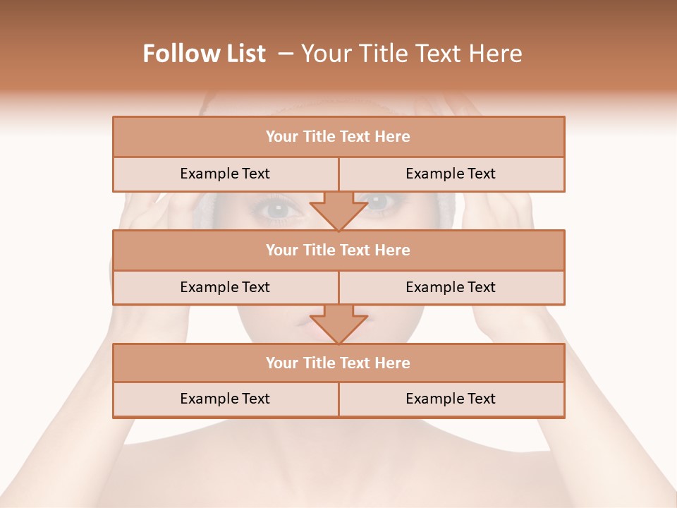 Beauty Brown Hair Female PowerPoint Template