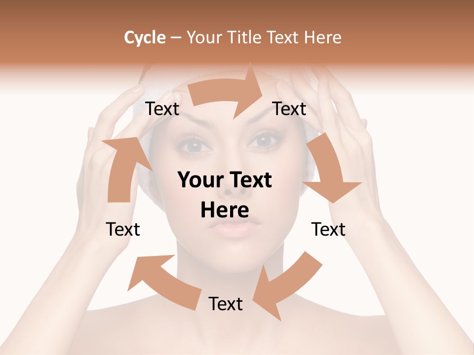 Beauty Brown Hair Female PowerPoint Template