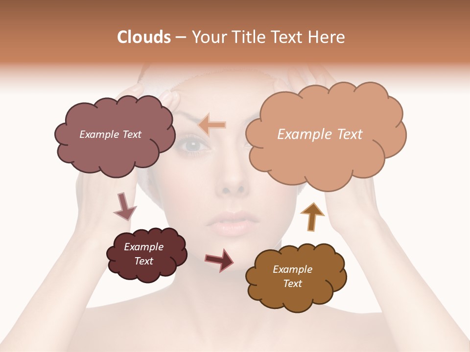 Beauty Brown Hair Female PowerPoint Template