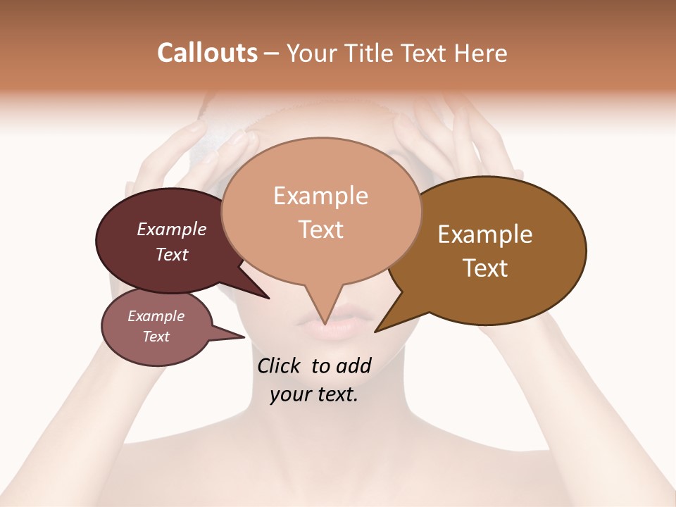 Beauty Brown Hair Female PowerPoint Template