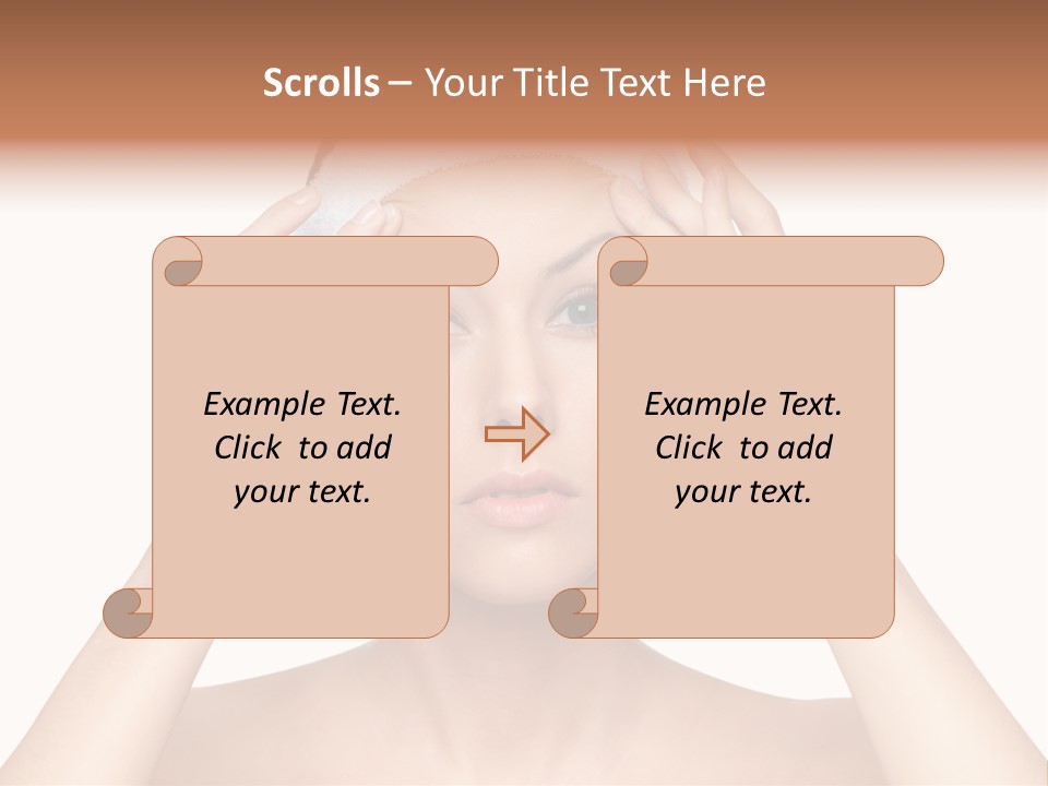 Beauty Brown Hair Female PowerPoint Template