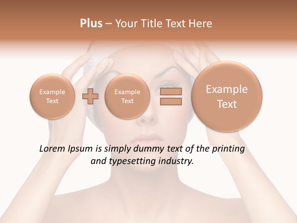 Beauty Brown Hair Female PowerPoint Template