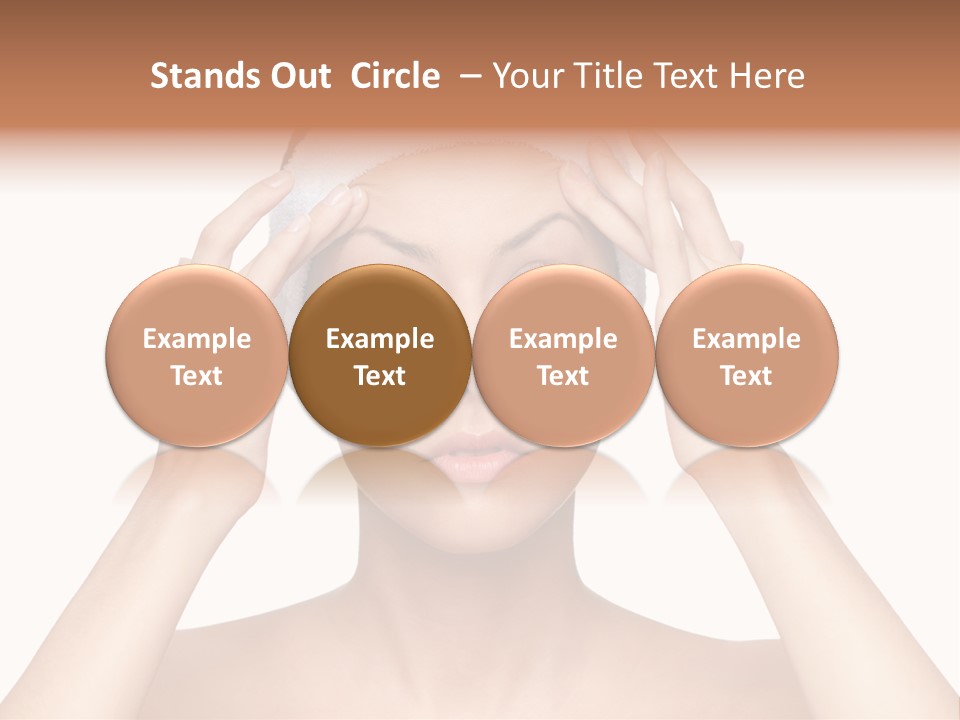 Beauty Brown Hair Female PowerPoint Template