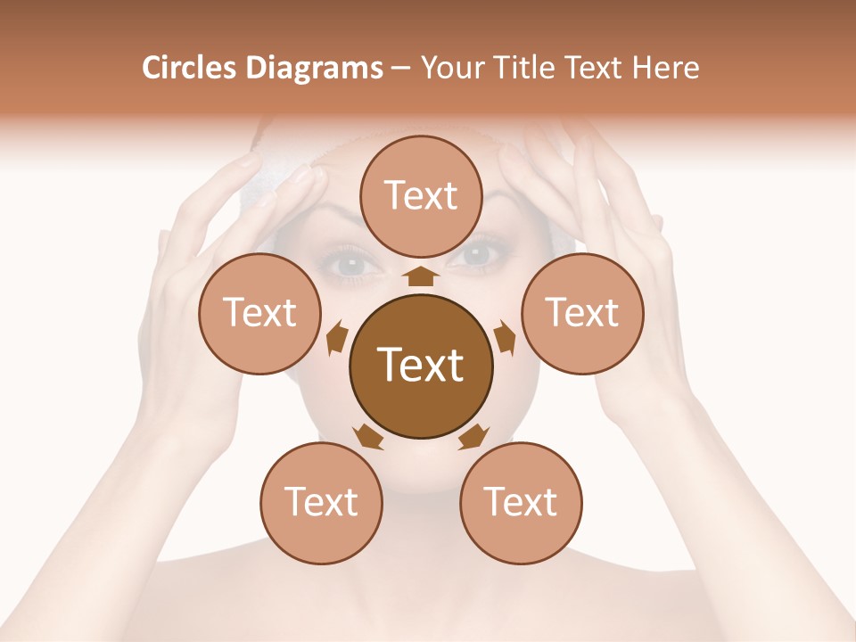 Beauty Brown Hair Female PowerPoint Template