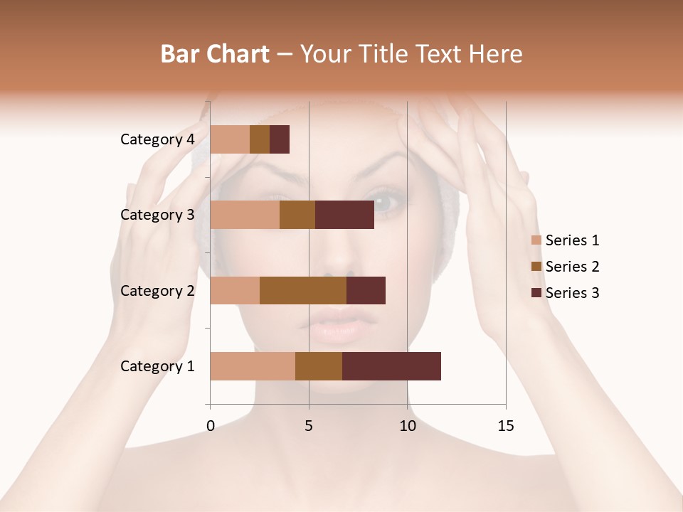 Beauty Brown Hair Female PowerPoint Template