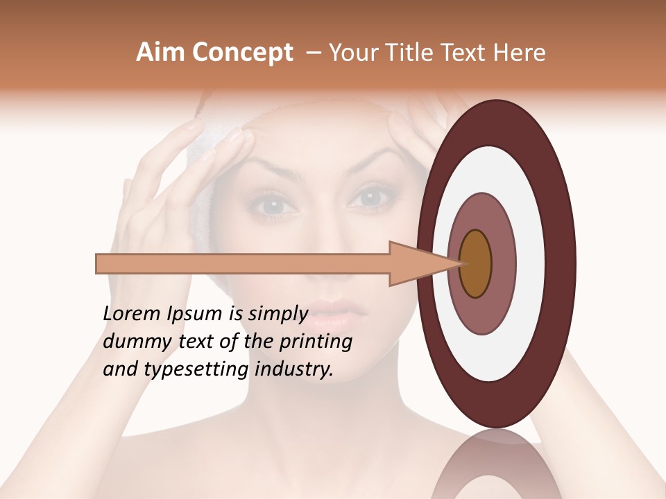 Beauty Brown Hair Female PowerPoint Template