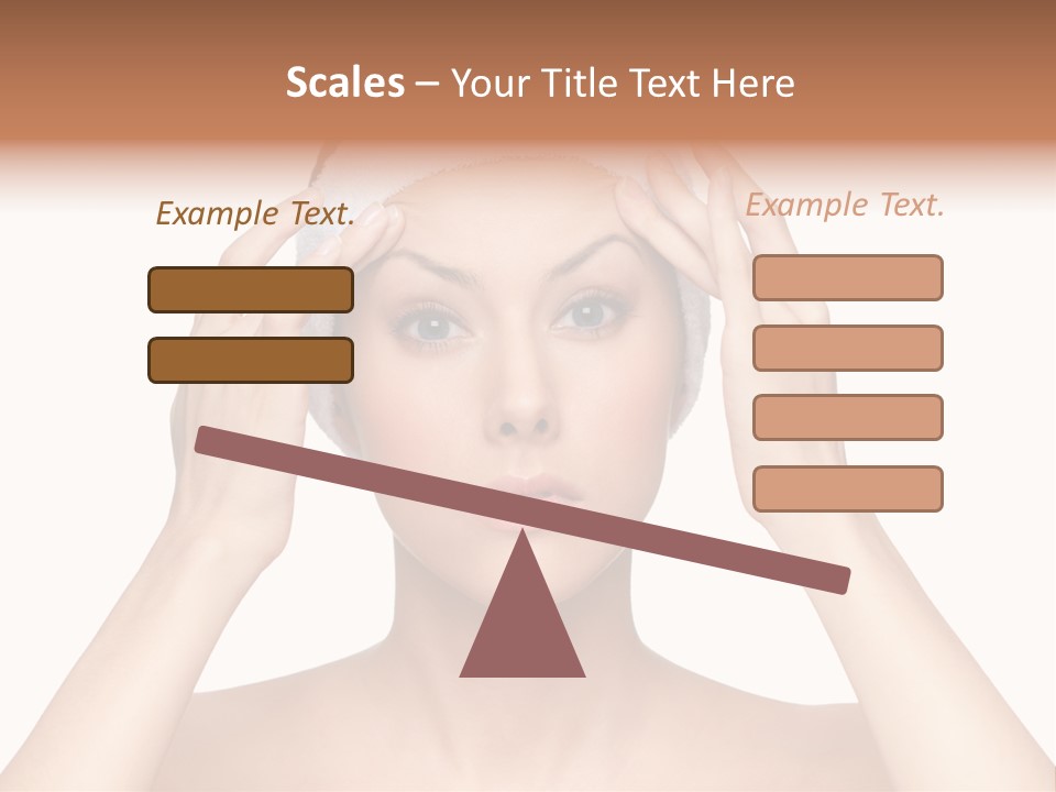 Beauty Brown Hair Female PowerPoint Template