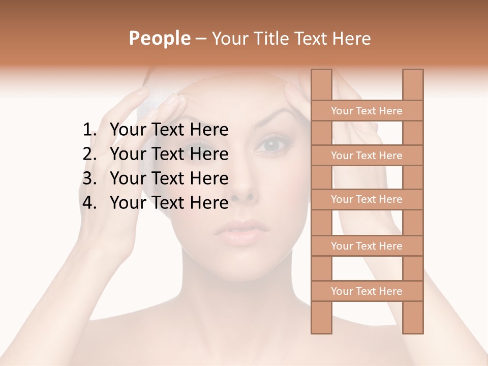 Beauty Brown Hair Female PowerPoint Template
