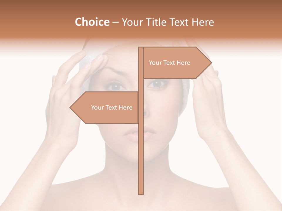 Beauty Brown Hair Female PowerPoint Template