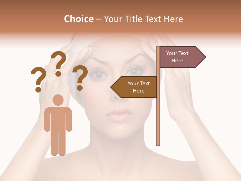 Beauty Brown Hair Female PowerPoint Template