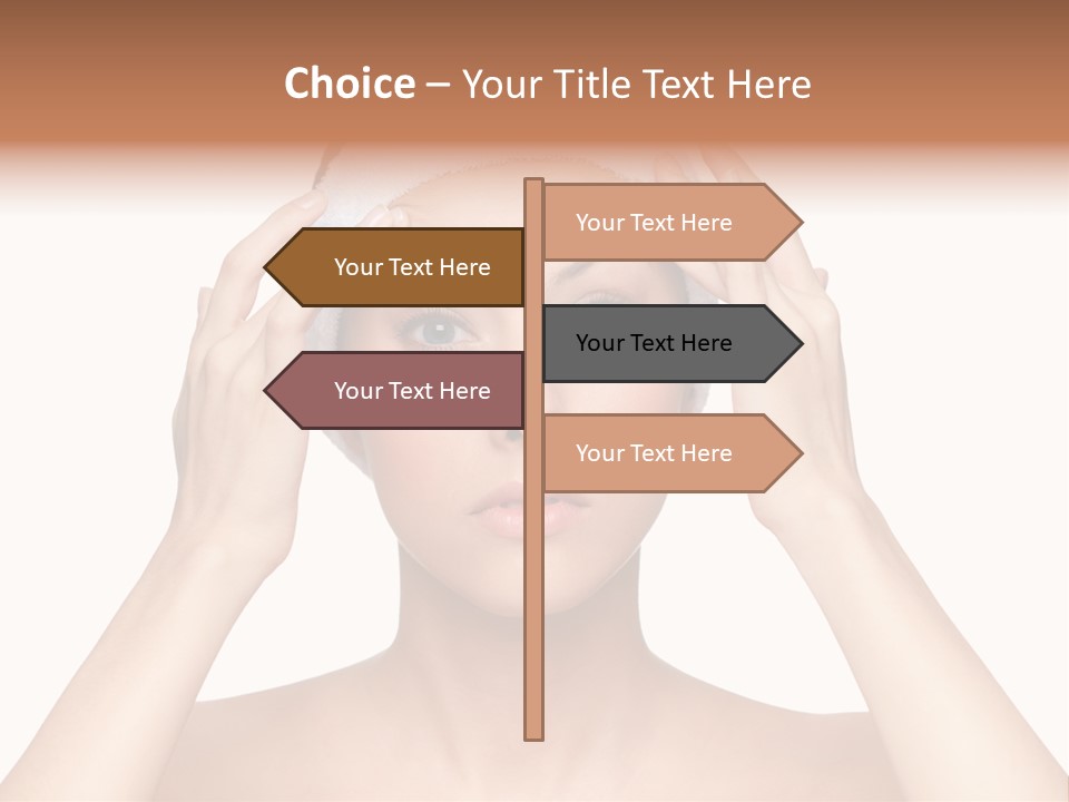 Beauty Brown Hair Female PowerPoint Template