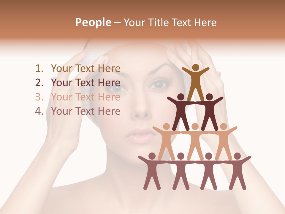 Beauty Brown Hair Female PowerPoint Template