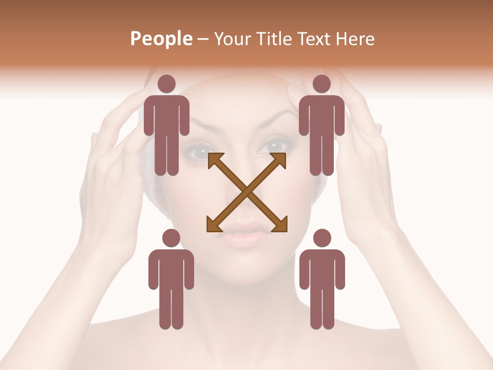 Beauty Brown Hair Female PowerPoint Template