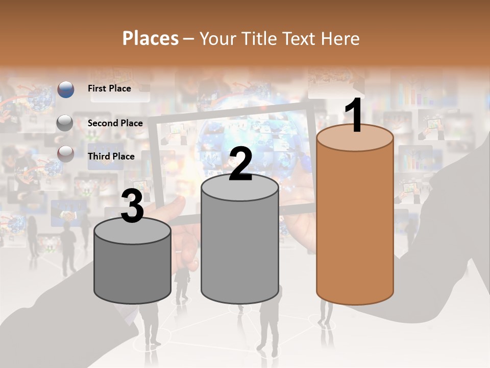 A Person Holding Up A Tablet With A Picture On It PowerPoint Template