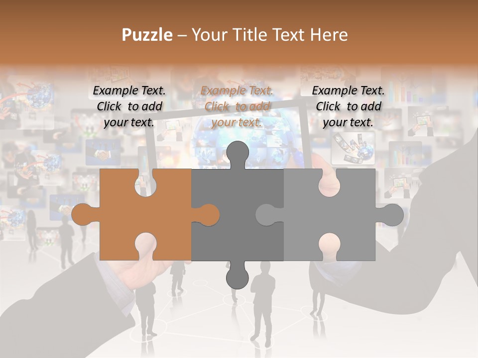 A Person Holding Up A Tablet With A Picture On It PowerPoint Template