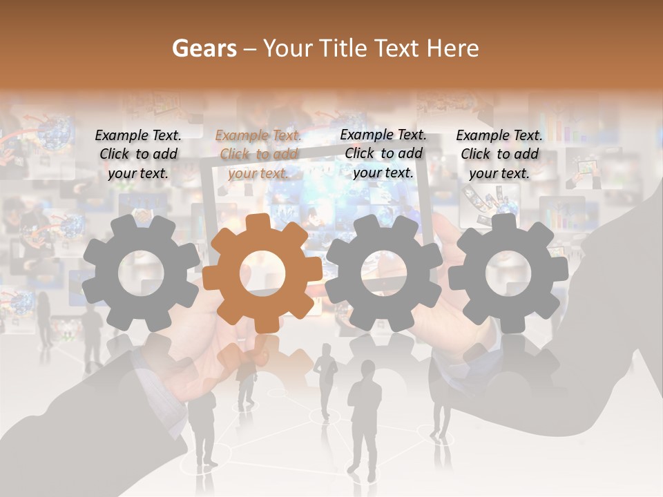 A Person Holding Up A Tablet With A Picture On It PowerPoint Template