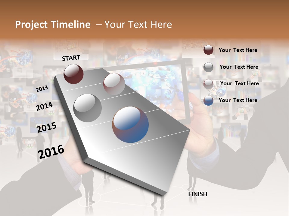 A Person Holding Up A Tablet With A Picture On It PowerPoint Template