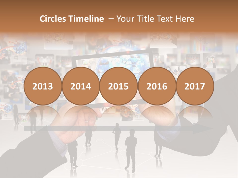 A Person Holding Up A Tablet With A Picture On It PowerPoint Template