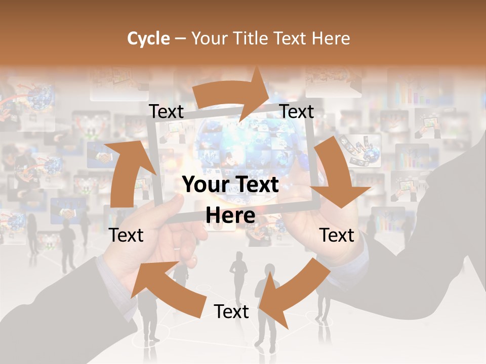 A Person Holding Up A Tablet With A Picture On It PowerPoint Template