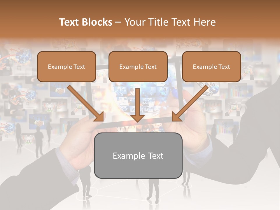 A Person Holding Up A Tablet With A Picture On It PowerPoint Template