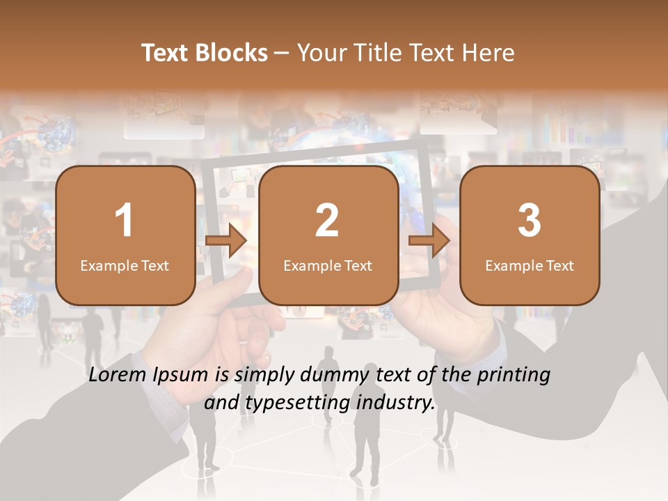 A Person Holding Up A Tablet With A Picture On It PowerPoint Template