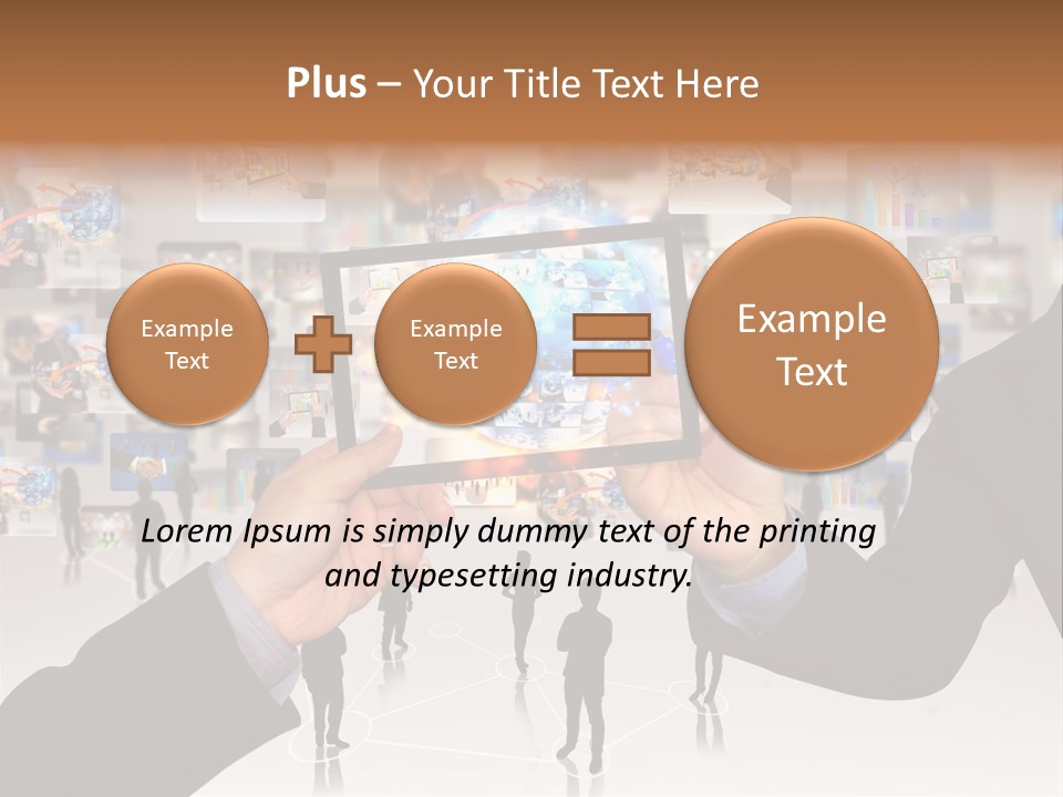 A Person Holding Up A Tablet With A Picture On It PowerPoint Template